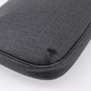 FENDI Zucchino Canvas Shoulder Bag PVC Black Gold Auth 204845-17