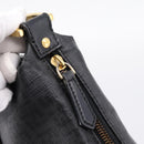 FENDI Zucchino Canvas Shoulder Bag PVC Black Gold Auth 204845-18