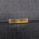 FENDI Zucchino Canvas Shoulder Bag PVC Black Gold Auth 204845-19