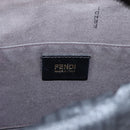 FENDI Zucchino Canvas Shoulder Bag PVC Black Gold Auth 204845-20