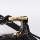 FENDI Zucchino Canvas Shoulder Bag PVC Black Gold Auth 204845-10