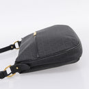 FENDI Zucchino Canvas Shoulder Bag PVC Black Gold Auth 204845-3