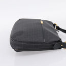 FENDI Zucchino Canvas Shoulder Bag PVC Black Gold Auth 204845-4