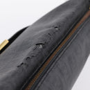 FENDI Zucchino Canvas Shoulder Bag PVC Black Gold Auth 204845-7