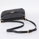 FENDI Zucchino Canvas Shoulder Bag PVC Black Gold Auth 204845-8