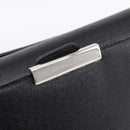BURBERRY Shoulder Bag Leather Black Silver Auth 204846-14