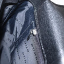BURBERRY Shoulder Bag Leather Black Silver Auth 204846-19