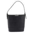 BURBERRY Shoulder Bag Leather Black Silver Auth 204846-2