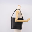 BURBERRY Shoulder Bag Leather Black Silver Auth 204846-22