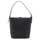 BURBERRY Shoulder Bag Leather Black Silver Auth 204846-3