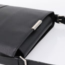 BURBERRY Shoulder Bag Leather Black Silver Auth 204846-6