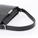 BURBERRY Shoulder Bag Leather Black Silver Auth 204846-7