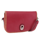 LOEWE Shoulder Bag Leather Red Gold Auth 204848-1