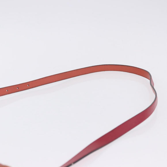 LOEWE Shoulder Bag Leather Red Gold Auth 204848