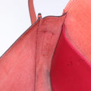 LOEWE Shoulder Bag Leather Red Gold Auth 204848-30