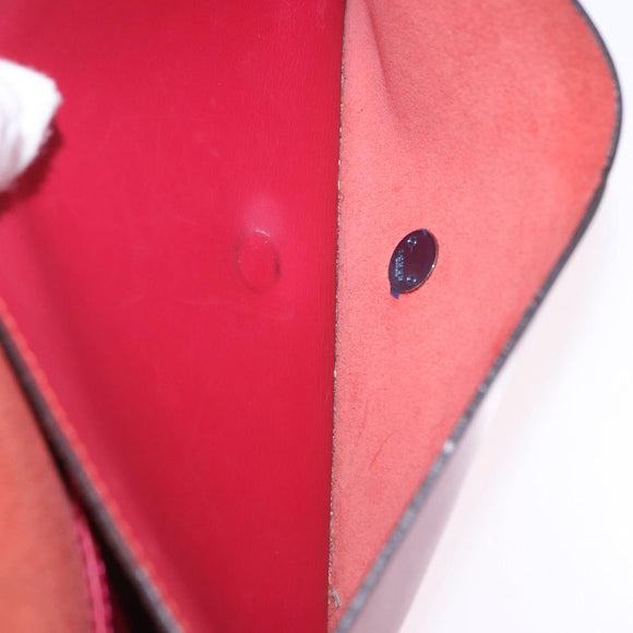 LOEWE Shoulder Bag Leather Red Gold Auth 204848