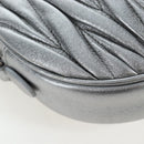 Miu Miu Matelasse Chain Shoulder Bag Leather 2way Silver Auth 204852M-17
