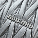 Miu Miu Matelasse Chain Shoulder Bag Leather 2way Silver Auth 204852M-21