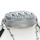Miu Miu Matelasse Chain Shoulder Bag Leather 2way Silver Auth 204852M-6