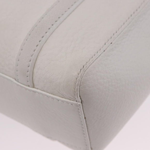BALENCIAGA Everyday XXS Hand Bag Leather 2way White Silver 551815 Auth 204853A