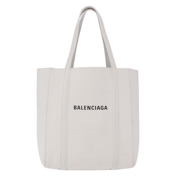 BALENCIAGA Everyday XXS Hand Bag Leather 2way White Silver 551815 Auth 204853A
