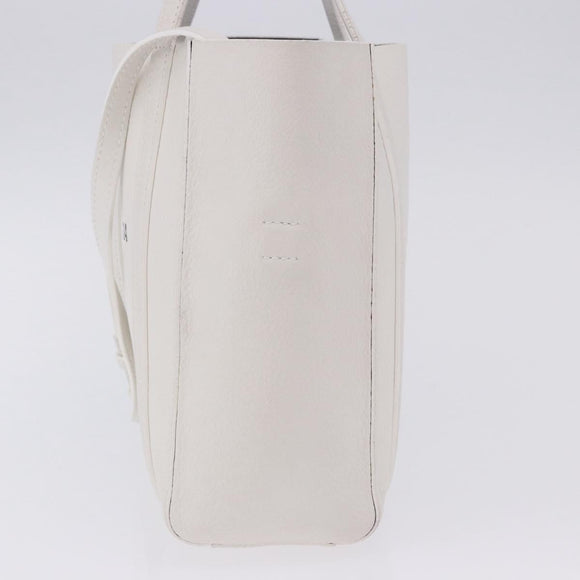 BALENCIAGA Everyday XXS Hand Bag Leather 2way White Silver 551815 Auth 204853A