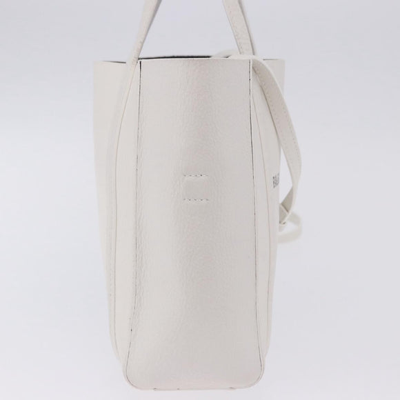 BALENCIAGA Everyday XXS Hand Bag Leather 2way White Silver 551815 Auth 204853A