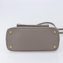 PRADA Galleria Hand Bag Safiano 2way Gray Gold Tone Auth 204854SAV-14