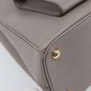 PRADA Galleria Hand Bag Safiano 2way Gray Gold Tone Auth 204854SAV-16