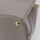 PRADA Galleria Hand Bag Safiano 2way Gray Gold Tone Auth 204854SAV-17