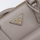 PRADA Galleria Hand Bag Safiano 2way Gray Gold Tone Auth 204854SAV-19