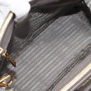 PRADA Galleria Hand Bag Safiano 2way Gray Gold Tone Auth 204854SAV-22