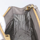 PRADA Galleria Hand Bag Safiano 2way Gray Gold Tone Auth 204854SAV-23