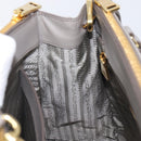PRADA Galleria Hand Bag Safiano 2way Gray Gold Tone Auth 204854SAV-24