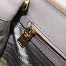 PRADA Galleria Hand Bag Safiano 2way Gray Gold Tone Auth 204854SAV-25