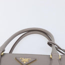 PRADA Galleria Hand Bag Safiano 2way Gray Gold Tone Auth 204854SAV-8