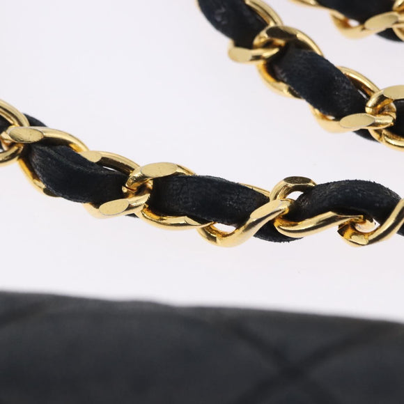 CHANEL Matelasse Chain Shoulder Bag Lamb Skin Beige Gold CC Auth 204855A
