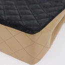 CHANEL Matelasse Chain Shoulder Bag Lamb Skin Beige Gold CC Auth 204855A-19