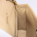 CHANEL Matelasse Chain Shoulder Bag Lamb Skin Beige Gold CC Auth 204855A-27