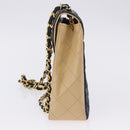 CHANEL Matelasse Chain Shoulder Bag Lamb Skin Beige Gold CC Auth 204855A-4