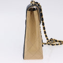 CHANEL Matelasse Chain Shoulder Bag Lamb Skin Beige Gold CC Auth 204855A-5