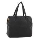LOEWE Hand Bag Leather Black Gold Auth 204858-1