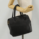 LOEWE Hand Bag Leather Black Gold Auth 204858-25