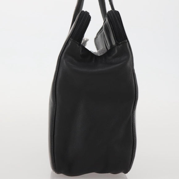 LOEWE Hand Bag Leather Black Gold Auth 204858