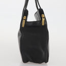 LOEWE Hand Bag Leather Black Gold Auth 204858-4