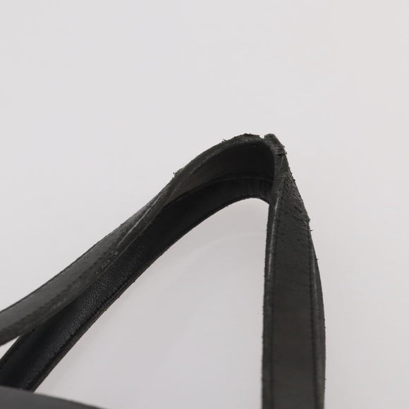 LOEWE Hand Bag Leather Black Gold Auth 204858