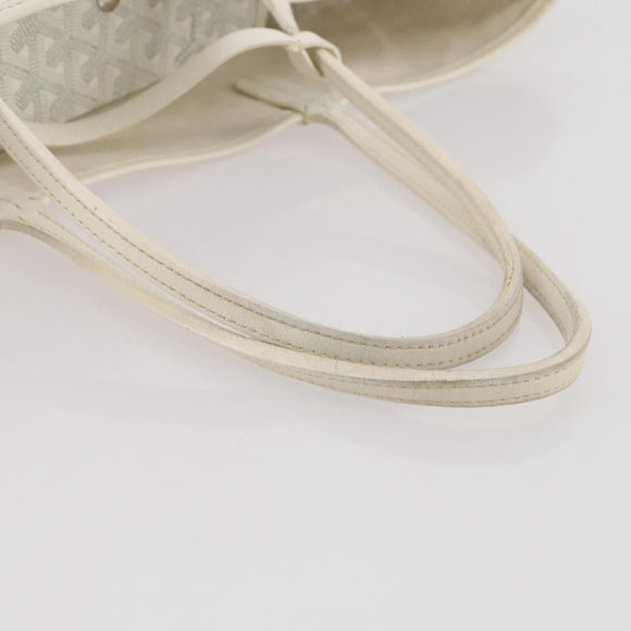 GOYARD Herringbone Saint Louis GM Tote Bag PVC White Auth 204859A