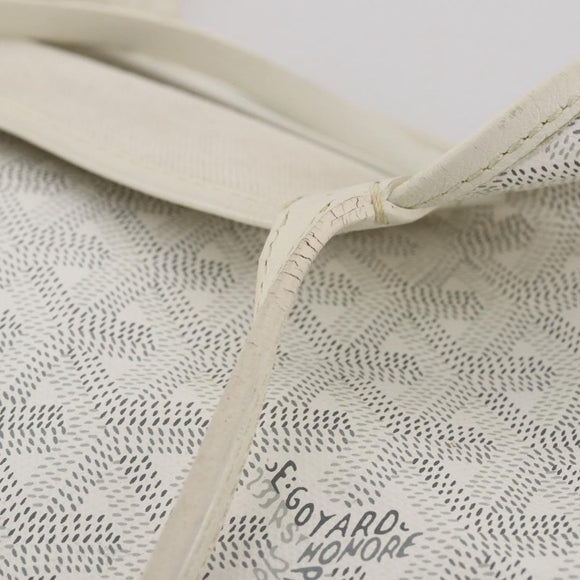 GOYARD Herringbone Saint Louis GM Tote Bag PVC White Auth 204859A