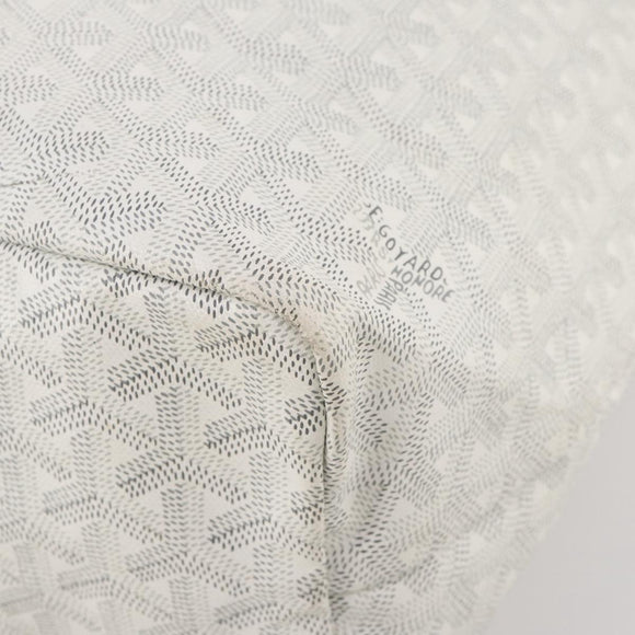GOYARD Herringbone Saint Louis GM Tote Bag PVC White Auth 204859A