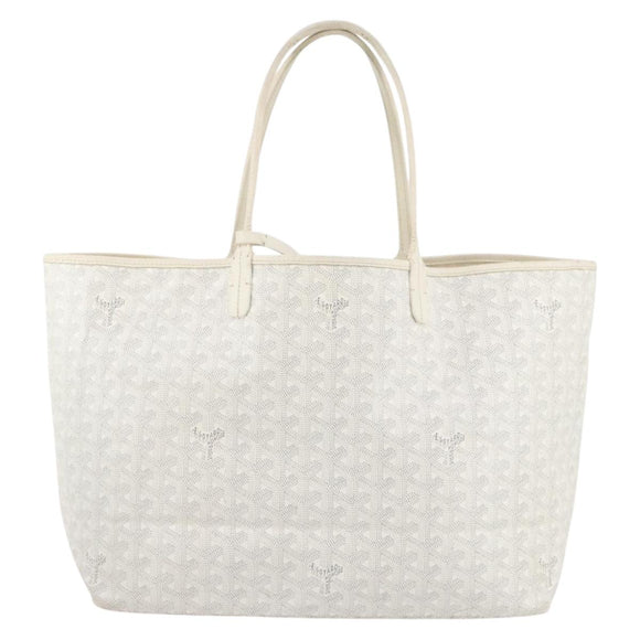 GOYARD Herringbone Saint Louis GM Tote Bag PVC White Auth 204859A